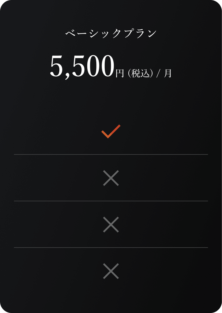ベーシックプラン 5,500円（税込）/ 月